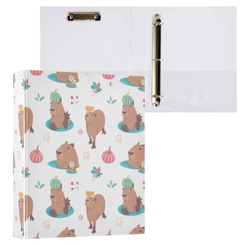 Kcldeci Niedliches Capybara Ringbuch mit 3 Ringen, 3,8 cm, runder Ring für Briefpapier, Hardcover für Schule, Büro und Zuhause, 2 Stück Kcldeci Niedliches Capybara Ringbuch mit 3 Ringen, 3,8 cm, runder Ring für Briefpapier, Hardcover für Schule, Büro und Zuhause, 2 Stück von Kcldeci