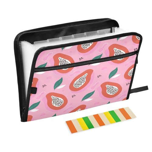 Kcldeci Papaya Fächermappe mit 13 Fächern, Akkordeon-Ordner, A4, Briefgröße, Papier, Dokumente, Quittungen, Organizer, Akkordean-Aktenordner für Klassenzimmer, Zuhause, Büro und Reisen Kcldeci Papaya Fächermappe mit 13 Fächern, Akkordeon-Ordner, A4, Briefgröße, Papier, Dokumente, Quittungen, Organizer, Akkordean-Aktenordner für Klassenzimmer, Zuhause, Büro und Reisen von Kcldeci