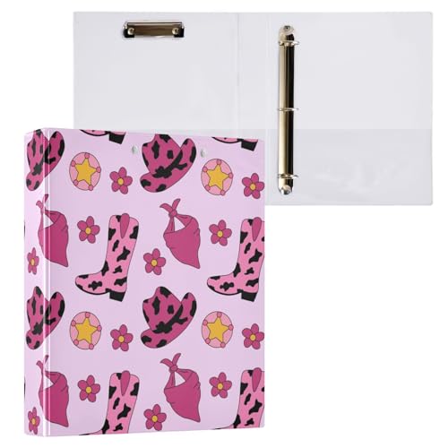 Kcldeci Ringbuch mit 3 Ringen, Retro-Stil, Cowgirl-Design, 3,8 cm, runder Ring für Briefpapier, Hardcover-Ordner für Schule, Büro und Zuhause, 2 Stück Kcldeci Ringbuch mit 3 Ringen, Retro-Stil, Cowgirl-Design, 3,8 cm, runder Ring für Briefpapier, Hardcover-Ordner für Schule, Büro und Zuhause, 2 Stück von Kcldeci