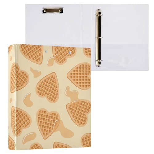 Kcldeci Ringordner mit Waffelherzen, 2 Stück, Klemmbretter, Aktenordner mit 3,8 cm rundem Ring für Papier in Briefgröße, Hardcover-Ordner für Schule, Büro und Zuhause Kcldeci Ringordner mit Waffelherzen, 2 Stück, Klemmbretter, Aktenordner mit 3,8 cm rundem Ring für Papier in Briefgröße, Hardcover-Ordner für Schule, Büro und Zuhause von Kcldeci