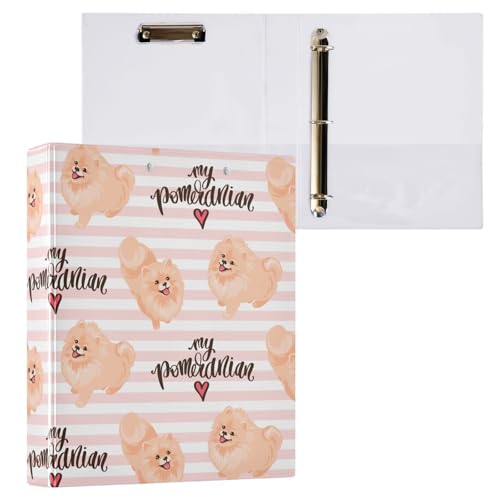 Kcldeci Spitz Puppy in Cartoon 3-Ringbuch, 1 Packung, 3,8 cm runder Ring für Papier in Briefgröße, Hardcover-Ordner für Schule, Büro und Zuhause Kcldeci Spitz Puppy in Cartoon 3-Ringbuch, 1 Packung, 3,8 cm runder Ring für Papier in Briefgröße, Hardcover-Ordner für Schule, Büro und Zuhause von Kcldeci