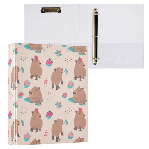Kcldeci Süßes Capybara Ringbuch mit 3 Ringen, 3,8 cm, runder Ring für Briefpapier, Hardcover für Schule, Büro und Zuhause, 2 Stück Kcldeci Süßes Capybara Ringbuch mit 3 Ringen, 3,8 cm, runder Ring für Briefpapier, Hardcover für Schule, Büro und Zuhause, 2 Stück von Kcldeci