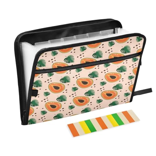 Kcldeci Tropical Papaya Fächermappe mit 13 Fächern, Akkordeon-Ordner, A4, Briefgröße, Papier, Dokumente, Quittungen, Organizer, Akkordean-Aktenordner für Klassenzimmer, Zuhause, Büro und Reisen Kcldeci Tropical Papaya Fächermappe mit 13 Fächern, Akkordeon-Ordner, A4, Briefgröße, Papier, Dokumente, Quittungen, Organizer, Akkordean-Aktenordner für Klassenzimmer, Zuhause, Büro und Reisen von Kcldeci