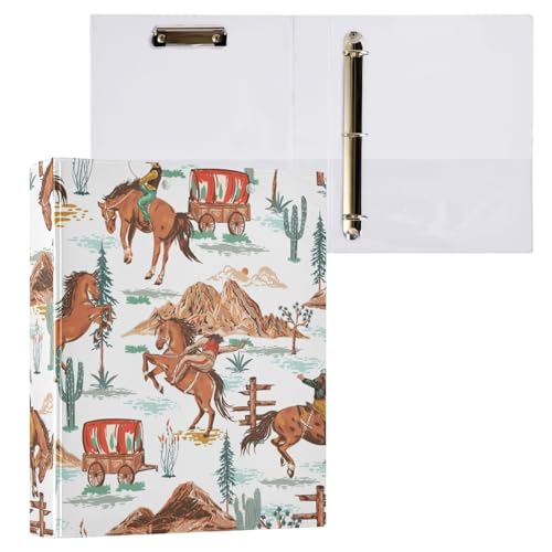 Kcldeci Western Cowboys Rodeo Ringbuch mit 3 Ringen, 3,8 cm, runder Ring für Briefpapier, Hardcover-Ordner für Schule, Büro und Zuhause Kcldeci Western Cowboys Rodeo Ringbuch mit 3 Ringen, 3,8 cm, runder Ring für Briefpapier, Hardcover-Ordner für Schule, Büro und Zuhause von Kcldeci