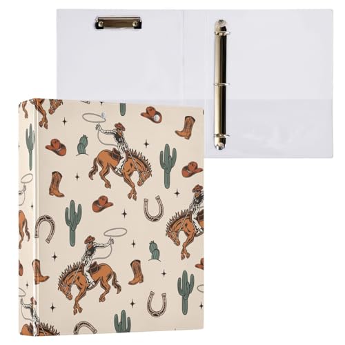 Kcldeci Western Kaktus Cowboy Boho 3-Ringbuch 2 Stück, 3,8 cm runder Ring für Papier in Briefgröße, Hardcover-Ordner für Schule, Büro und Zuhause Kcldeci Western Kaktus Cowboy Boho 3-Ringbuch 2 Stück, 3,8 cm runder Ring für Papier in Briefgröße, Hardcover-Ordner für Schule, Büro und Zuhause von Kcldeci