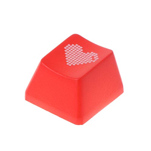 Kcnsieou Modische elegante rote Tastatur-Kappe mit Herzmuster, mechanische Enter/ESC-Tastenkappe für PC Computer Notebook von Kcnsieou