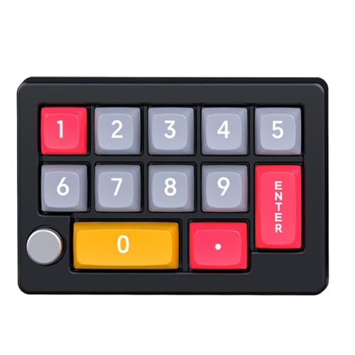 Kcvzitrds Programmierbare Macro-Tastatur mit 13 Tasten, vollständig austauschbar, mechanischer Schalter, 7 Farben, RGB-Licht, Tastatur, schwarz, langlebig, einfache Installation von Kcvzitrds