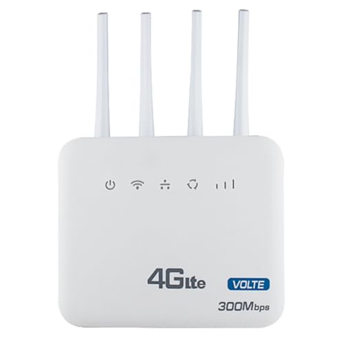 Kdouehg 4G LTE WLAN-Router mit RJ11-Kabeltelefon-Schnittstelle, SIM-Kartensteckplatz für Europa, Afrika und, EU-Stecker von Kdouehg