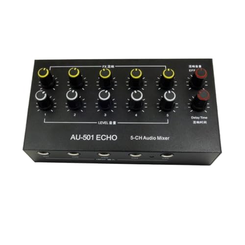 Kdouehg 5CH Mikrofon-Expander 5-Kanal-6,5mm-Mikrofonmischer Wiederaufladbarer Mikrofon-Expander Kdouehg 5CH Mikrofon-Expander 5-Kanal-6,5mm-Mikrofonmischer Wiederaufladbarer Mikrofon-Expander von Kdouehg