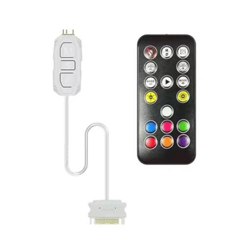 Kdouehg ARGB-Controller, 5 V, 3-Polig, auf SATA-Stromversorgung, RGB-Controller, 3-Poliger Hub für Computer-CPU-Gehäuselüfter, LED-Licht, Kühler, Kdouehg ARGB-Controller, 5 V, 3-Polig, auf SATA-Stromversorgung, RGB-Controller, 3-Poliger Hub für Computer-CPU-Gehäuselüfter, LED-Licht, Kühler, von Kdouehg