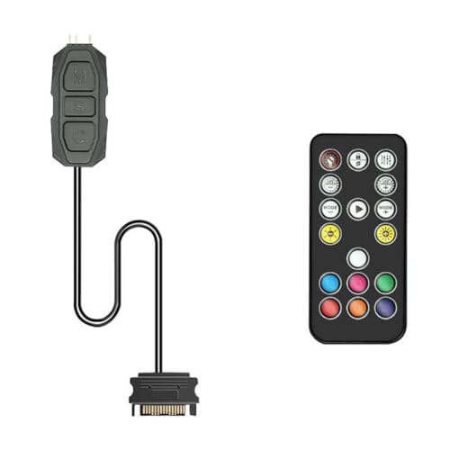 Kdouehg ARGB-Controller 5 V 3-Polig auf SATA-Stromversorgung RGB-Controller 3-Poliger Hub für Computer-CPU-Gehäuselüfter LED-Lichtkühler Schwarz Kdouehg ARGB-Controller 5 V 3-Polig auf SATA-Stromversorgung RGB-Controller 3-Poliger Hub für Computer-CPU-Gehäuselüfter LED-Lichtkühler Schwarz von Kdouehg