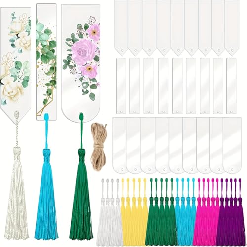 Kdouehg Acryl -Lesezeichen Blanks für DIY -Handwerkshänge Geschenkmagelpreise Klare Acryl -Lesezeichen von Kdouehg
