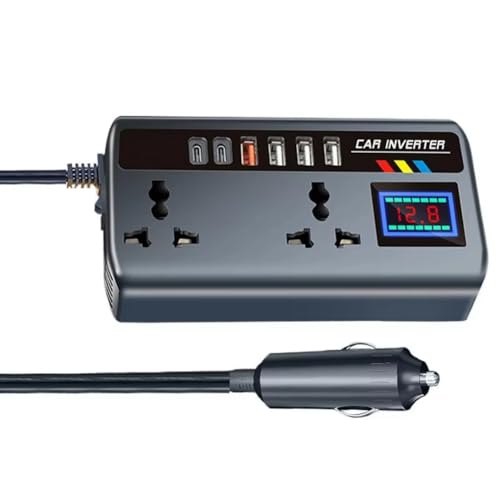 Kdouehg Auto-Inverterkonverter 12V/24V auf 220V Auto-Inverterkonverter Schnellladeanschlüsse Tragbarer Kfz-Ladewandler Inverter 3 USB-Anschlüsse Inverter Kdouehg Auto-Inverterkonverter 12V/24V auf 220V Auto-Inverterkonverter Schnellladeanschlüsse Tragbarer Kfz-Ladewandler Inverter 3 USB-Anschlüsse Inverter von Kdouehg