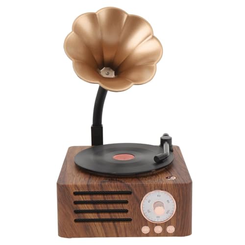 Kdouehg Bluetooth-Lautsprecher in Retro-Grammophonform, Tragbare Box, Kabelloser Lautsprecher für Den Außenbereich, für Soundsystem, TF, FM-Radio, Musik, MP3 Kdouehg Bluetooth-Lautsprecher in Retro-Grammophonform, Tragbare Box, Kabelloser Lautsprecher für Den Außenbereich, für Soundsystem, TF, FM-Radio, Musik, MP3 von Kdouehg