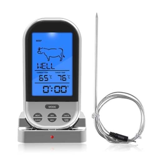 Kdouehg Digital-Thermometer Multi-Grill-Thermometer Geeignet für das Fernkochen Von Speisen. Geeignet für Den Einsatz im Ofen, Beim und Grillen mit Sonde. Kdouehg Digital-Thermometer Multi-Grill-Thermometer Geeignet für das Fernkochen Von Speisen. Geeignet für Den Einsatz im Ofen, Beim und Grillen mit Sonde. von Kdouehg