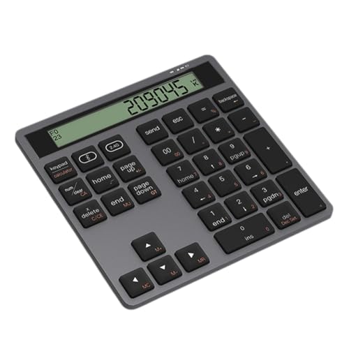 Kdouehg Kabellose Ziffernblock Bluetooth Taschenrechner Tastatur Ergonomisch Dual- Taschenrechner 2-In-1 Portable von Kdouehg
