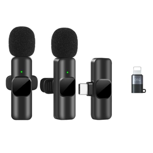 Kdouehg Kabelloses Lavaliermikrofon, Tragbares Mini-Mikrofon für Audio- und Videoaufnahmen für Live-Übertragungen, Gaming-Telefonmikrofon Kdouehg Kabelloses Lavaliermikrofon, Tragbares Mini-Mikrofon für Audio- und Videoaufnahmen für Live-Übertragungen, Gaming-Telefonmikrofon von Kdouehg