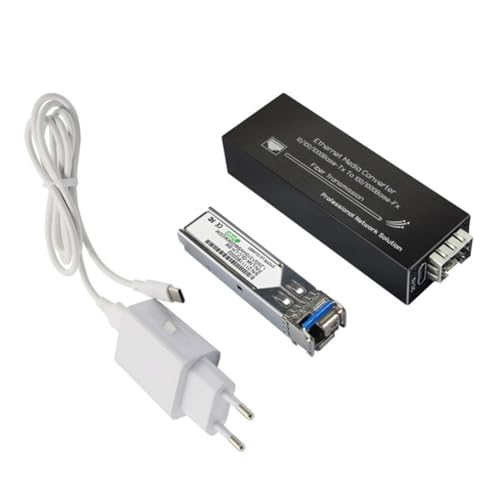 Kdouehg Mini-Gigabit-Glasfaser-Medienkonverter, 1000 Mbit/S Ethernet, mit 1310 Nm Singlemode, 20 Km SFP- und Typ-C-Eingang, EU-Stecker Kdouehg Mini-Gigabit-Glasfaser-Medienkonverter, 1000 Mbit/S Ethernet, mit 1310 Nm Singlemode, 20 Km SFP- und Typ-C-Eingang, EU-Stecker von Kdouehg