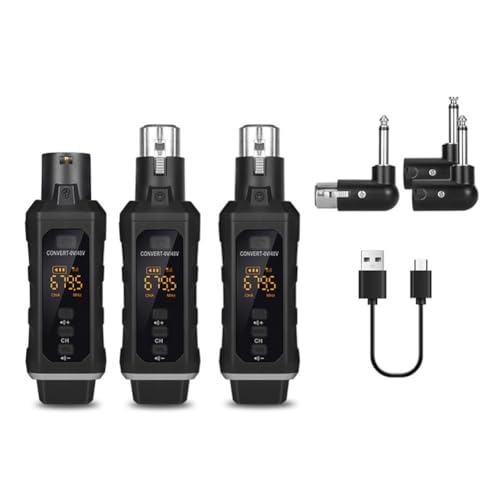 Kdouehg Neuer 48-V-Kondensator-XLR-Adapter, Drahtloser Mikrofon-Sender/Empfänger für Dynamisches Mikrofon, Gitarren-Audio-Mixer Kdouehg Neuer 48-V-Kondensator-XLR-Adapter, Drahtloser Mikrofon-Sender/Empfänger für Dynamisches Mikrofon, Gitarren-Audio-Mixer von Kdouehg