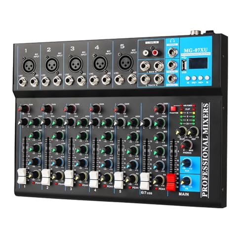 Kdouehg Professioneller 7-Kanal-Audio-Mixer mit USB-MP3-Player Mischpult für Soundmischung Am PC Aufnahme EU-Stecker Kdouehg Professioneller 7-Kanal-Audio-Mixer mit USB-MP3-Player Mischpult für Soundmischung Am PC Aufnahme EU-Stecker von Kdouehg