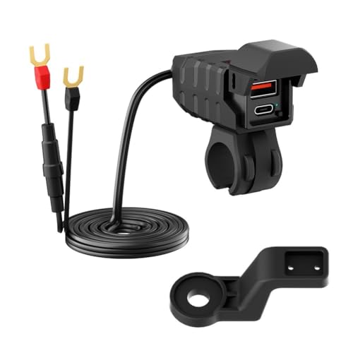 Kdouehg QC3.0 Motorrad USB Ladegerät Wasserdicht PD3.0 Port Buchse Lenker Schnellladegerät Adapter mit Voltmeter Zubehör Kdouehg QC3.0 Motorrad USB Ladegerät Wasserdicht PD3.0 Port Buchse Lenker Schnellladegerät Adapter mit Voltmeter Zubehör von Kdouehg