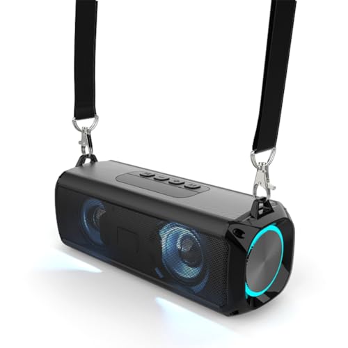 Kdouehg RGB-Lautsprecher, Tragbarer Kabelloser Musik-Player & Schultergurte, LED, Bluetooth 5.0, TF, USB-C, Aux Kdouehg RGB-Lautsprecher, Tragbarer Kabelloser Musik-Player & Schultergurte, LED, Bluetooth 5.0, TF, USB-C, Aux von Kdouehg