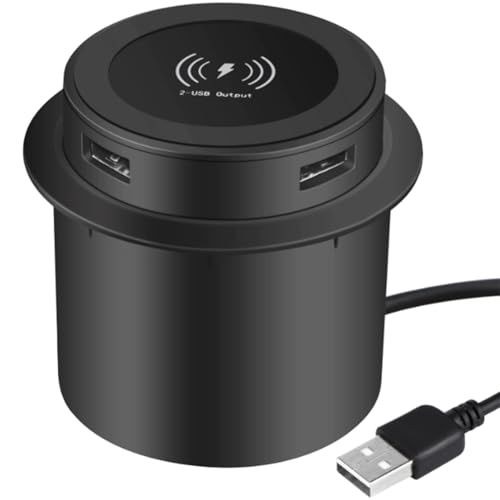 Kdouehg Schnelles Kabelloses Ladegerät, Up-Desktop-Einbauladegerät, Schnelles Kabelloses Ladegerät mit USB-Anschluss, 30 W, Universell von Kdouehg