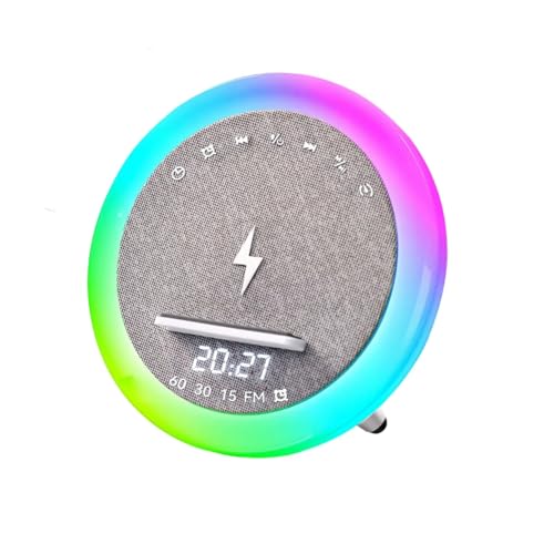 Kdouehg Tragbare Weckuhr Wireless Bluetooth Lautsprecher Wireless Bluetooth Lautsprecher mit LED-Licht 15W Kabelloses Laden Lautsprecher Weißes Rauschen Schlafhilfe Musikspieler Kdouehg Tragbare Weckuhr Wireless Bluetooth Lautsprecher Wireless Bluetooth Lautsprecher mit LED-Licht 15W Kabelloses Laden Lautsprecher Weißes Rauschen Schlafhilfe Musikspieler von Kdouehg