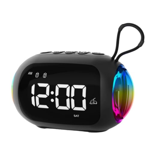 Kdouehg Tragbares FM-Radio- FM-Radio Bluetooth-Lautsprecher mit Bunter Nachtlicht-Subwoofer und Dimm-Display Doppelwecker Musikplayer Schwarz Kdouehg Tragbares FM-Radio- FM-Radio Bluetooth-Lautsprecher mit Bunter Nachtlicht-Subwoofer und Dimm-Display Doppelwecker Musikplayer Schwarz von Kdouehg