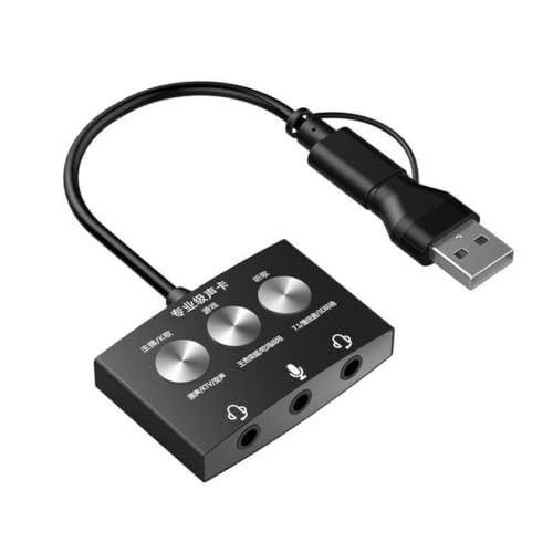 Kdouehg Typ-C-Soundkarte, Live-Spiel, K-Song, Song-Hören, USB auf Audio, 3,5 mm, Mehrere Soundeffekte Kdouehg Typ-C-Soundkarte, Live-Spiel, K-Song, Song-Hören, USB auf Audio, 3,5 mm, Mehrere Soundeffekte von Kdouehg