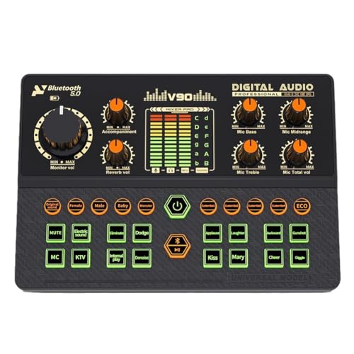 Kdouehg V90-Soundkarte, Professionelles Audio-Kondensatormikrofon, Studio-Gesangsmikrofon für Karaoke, Podcast-Aufnahme, Live-Streaming Kdouehg V90-Soundkarte, Professionelles Audio-Kondensatormikrofon, Studio-Gesangsmikrofon für Karaoke, Podcast-Aufnahme, Live-Streaming von Kdouehg