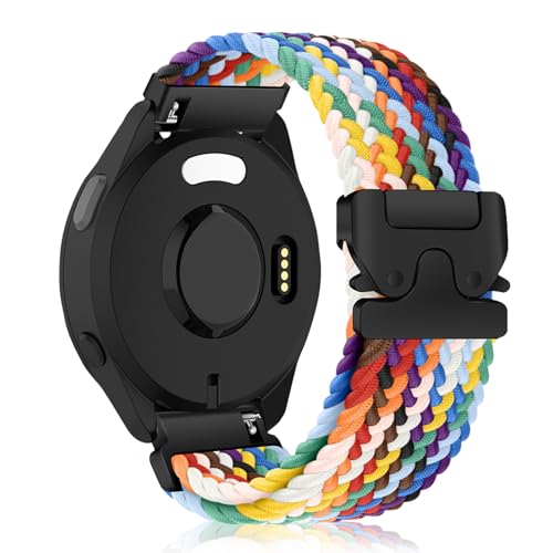 KeHowy 20mm Nylon Armband für Garmin Vivoactive 5/6/Forerunner 165/165 Music/245/245 music/645/645 music, Geflochtenes Ersatzarmband für Garmin Venu Sq 2/Venu 2 Plus/Approach S50/S44 -Regenbogen KeHowy 20mm Nylon Armband für Garmin Vivoactive 5/6/Forerunner 165/165 Music/245/245 music/645/645 music, Geflochtenes Ersatzarmband für Garmin Venu Sq 2/Venu 2 Plus/Approach S50/S44 -Regenbogen von KeHowy
