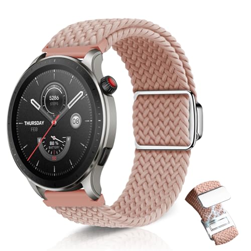 KeHowy 22mm Armband für Huawei Watch GT 5/GT 5 Pro 46mm/Watch 4/4 Pro/GT 4/3/3 Pro/2 Classic, Nylon Ersatzarmband für Amazfit Balance/Amazfit Bip 6/Bip 5/Cheetah Pro/GTR 4/3 Pro/2e/GTR 47mm - Rosa KeHowy 22mm Armband für Huawei Watch GT 5/GT 5 Pro 46mm/Watch 4/4 Pro/GT 4/3/3 Pro/2 Classic, Nylon Ersatzarmband für Amazfit Balance/Amazfit Bip 6/Bip 5/Cheetah Pro/GTR 4/3 Pro/2e/GTR 47mm - Rosa von KeHowy