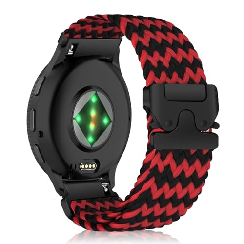 KeHowy 22mm Nylon Armband für Garmin Venu 3 45mm/Venu 2/vivoactive 4/Active, Elastisches Sport Geflochtenes Ersatzarmband für Garmin Forerunner 265/Forerunner 255/255 Music - Rot/Schwarz KeHowy 22mm Nylon Armband für Garmin Venu 3 45mm/Venu 2/vivoactive 4/Active, Elastisches Sport Geflochtenes Ersatzarmband für Garmin Forerunner 265/Forerunner 255/255 Music - Rot/Schwarz von KeHowy
