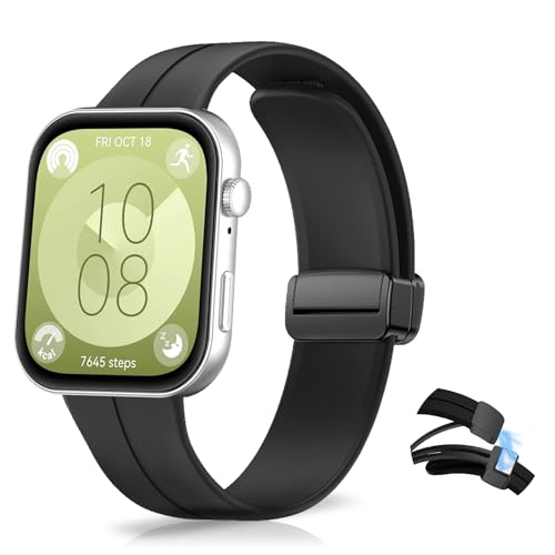 KeHowy Armband Kompatibel mit Huawei Watch Fit 3, Silikon Magnetisch Armbänder Ersatzband für Huawei Watch Fit 3, Schwarz KeHowy Armband Kompatibel mit Huawei Watch Fit 3, Silikon Magnetisch Armbänder Ersatzband für Huawei Watch Fit 3, Schwarz von KeHowy