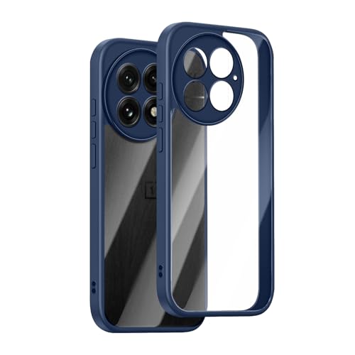KeHowy Hülle für OnePlus 13 5G, Weiches TPU Rahmen + Harte PC-Rückseite Transparent Dünn Schutzhülle, [Kameraschutz] Solid Farbe TPU Rahmen, 360 Grad Cover Case Handyhülle für OnePlus 13 5G- Blau von KeHowy