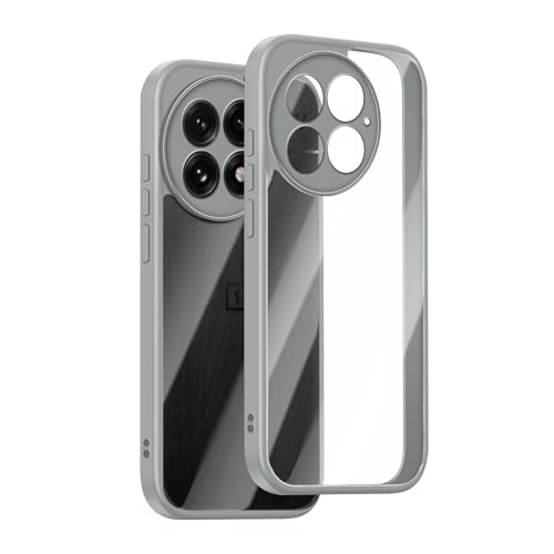 KeHowy Hülle für OnePlus 13 5G, Weiches TPU Rahmen + Harte PC-Rückseite Transparent Dünn Schutzhülle, [Kameraschutz] Solid Farbe TPU Rahmen, 360 Grad Cover Case Handyhülle für OnePlus 13 5G- Grau von KeHowy