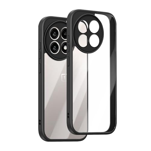 KeHowy Hülle für Oneplus 13R, Weiches TPU Rahmen + Harte PC-Rückseite Transparent Dünn Schutzhülle, [Kameraschutz] Solid Farbe TPU Rahmen, 360 Grad Cover Case Handyhülle für Oneplus 13R - Schwarz von KeHowy
