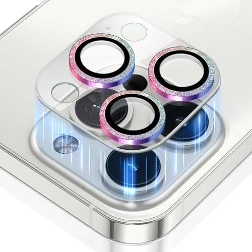 KeHowy Kamera Linse Schutzfolie Kompatibel mit iPhone 16 Pro/16 Pro Max, [Glitter Diamonds] 9H Härte HD Panzerglas Kameraschutz Zubehör Camera Glass Protector Kratzfest für iPhone 16 Pro Max - Bunt von KeHowy