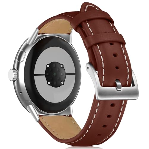KeHowy Leder Armband für Google Pixel Watch 3 45mm, Herren und Damen Weiches Vintage Uhrenarmband mit Metallschnalle aus Edelstahl, Armbänder Ersatzarmband für Google Pixel Watch 3 45mm - GelbBraun KeHowy Leder Armband für Google Pixel Watch 3 45mm, Herren und Damen Weiches Vintage Uhrenarmband mit Metallschnalle aus Edelstahl, Armbänder Ersatzarmband für Google Pixel Watch 3 45mm - GelbBraun von KeHowy