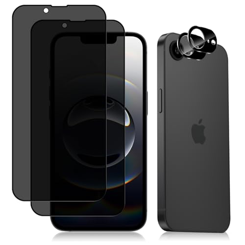 KeHowy Privacy Schutzfolie + Kameraschutz für iPhone 16e, [2+2 Stück] 9H Härte Displayschutzglas für Panzerglas, Anti-Spy für Panzerglasfolie, Sichtschutz für iPhone 16E von KeHowy
