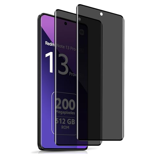 KeHowy Privacy Schutzfolie Kompatibel mit Xiaomi Redmi Note 13 Pro+ 5G, [2 Stück] [9H Härte] [Anti-Kratzer] Anti Spy Displayschutz, Privacy Sichtschutz für Xiaomi Redmi Note 13 Pro Plus 5G von KeHowy