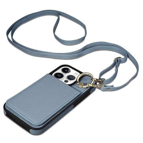 Keallce Schutzhülle für iPhone 15 Pro 6,1 Zoll, abnehmbare Crossbody-Hülle mit RFID-Blockierkartenhalter, 360°-Ring-Ständer, Folio Leder Handyhülle Schulter Lanyard Strap Lady für iPhone 15 Pro 5G, von Keallce