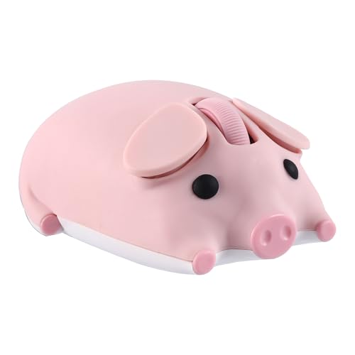 2,4 GHz Kabellose Maus (Bluetooth + USB), Schwein Tierform Niedliche Schnurlose mit 1 * AA Batterie (Ausgenommen), 1200DPI Kabellose Bluetooth Maus, Geeignet für PC Laptop Kindergeschenk(Rosa) von KeautFair