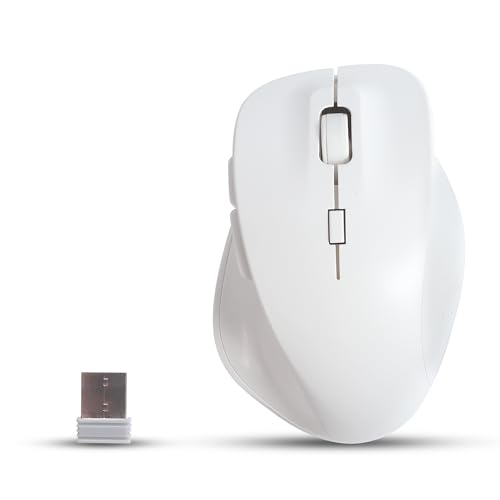 KeautFair 2,4 G kabellose Maus, ergonomisches Design, schnurlose, geräuschlose Mäuse mit 3 DPI einstellbar (800/1200/1600), rutschfeste Oberfläche, 6 Tasten, tragbare Maus mit USB-Empfänger für von KeautFair