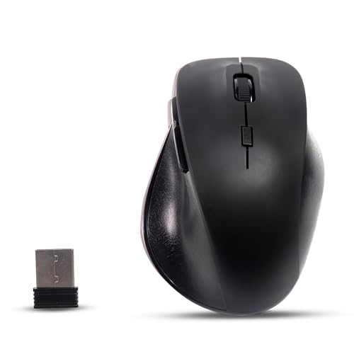 KeautFair 2,4 G kabellose Maus, ergonomisches Design, schnurlose, geräuschlose Mäuse mit 3 DPI einstellbar (800/1200/1600), rutschfeste Oberfläche, 6 Tasten, tragbare Maus mit USB-Empfänger für von KeautFair