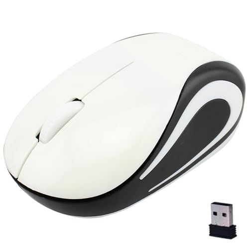 KeautFair Kabellose Mini-Maus, tragbar, Reisen, Geschäftsreisen, winzige kleine Mäuse, leise, leise, ergonomisches Design, 2,4 GHz, 1000 dpi, schnurlose Maus für Kinder, kleine Hände, für Laptop, PC von KeautFair