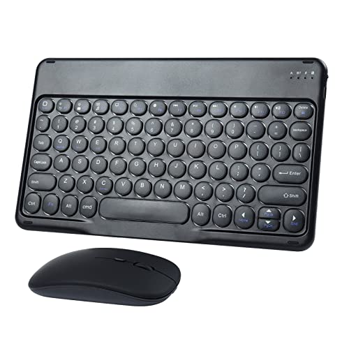 Tragbare kabellose Bluetooth-Tastatur, wiederaufladbar, 25,4 cm, ultradünn, universal, kompakt, kleine Tablet-Tastatur mit kabelloser Maus für iOS/Android/Windows-Tablets, PC, Desktop-Computer, von KeautFair