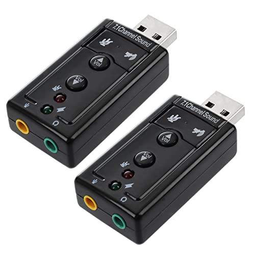 Keavenoy 2 Adapter für externe Audiokarte, 7.1 Kanäle, USB von Keavenoy