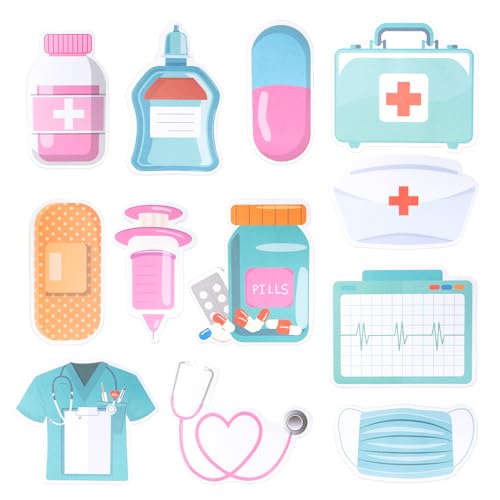 Keboyoe 12 Stück Lustige Krankenschwester Haftnotizen Sticky Notes Medizinische Thema Selbstklebende Notizblöcke Medizinisch Haftnotize Selbstklebende Haftnotizzettel für Krankenhaus Schule Büro von Keboyoe